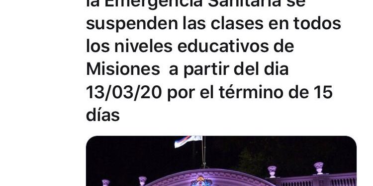 Misiones suspende las clases por 15 días en todos los niveles educativos 1 2024