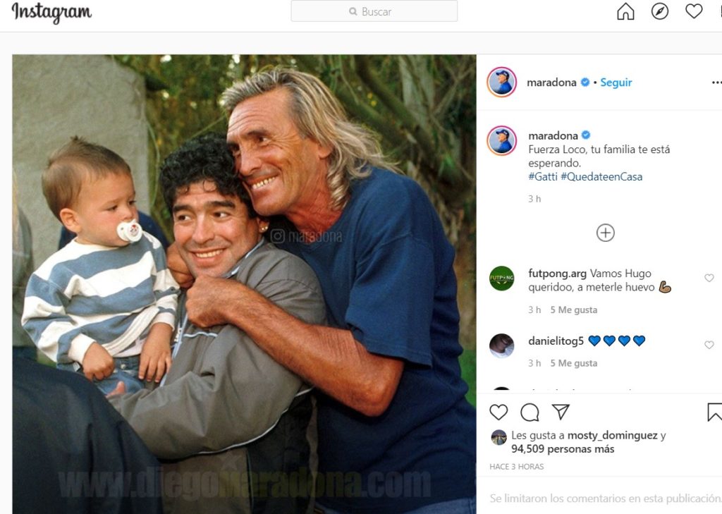El mensaje de Diego Maradona a Hugo Gatti en su lucha contra el coronavirus 5 2024