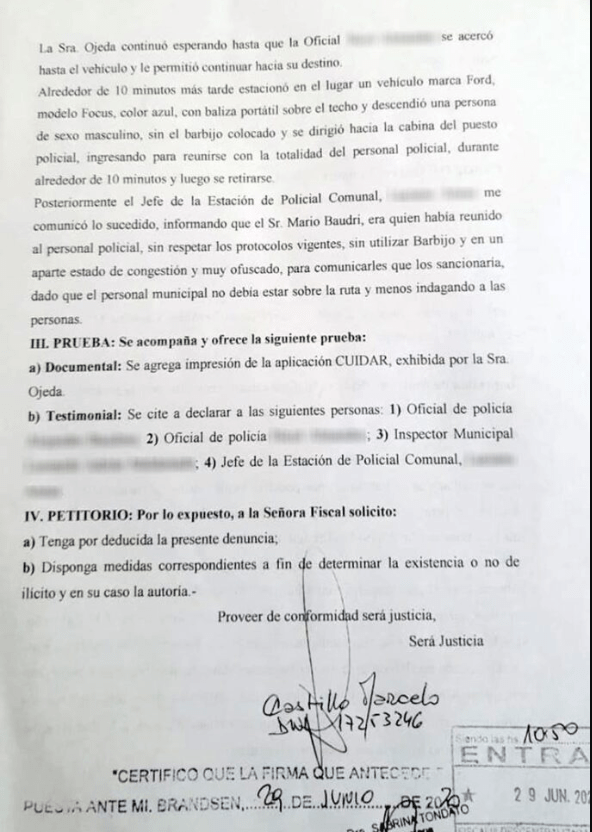 Denuncian al Jefe de Gabinete de Sergio Berni y a Verónica Ojeda por violar la cuarentena y agredir a oficiales de la Policía 5 2024