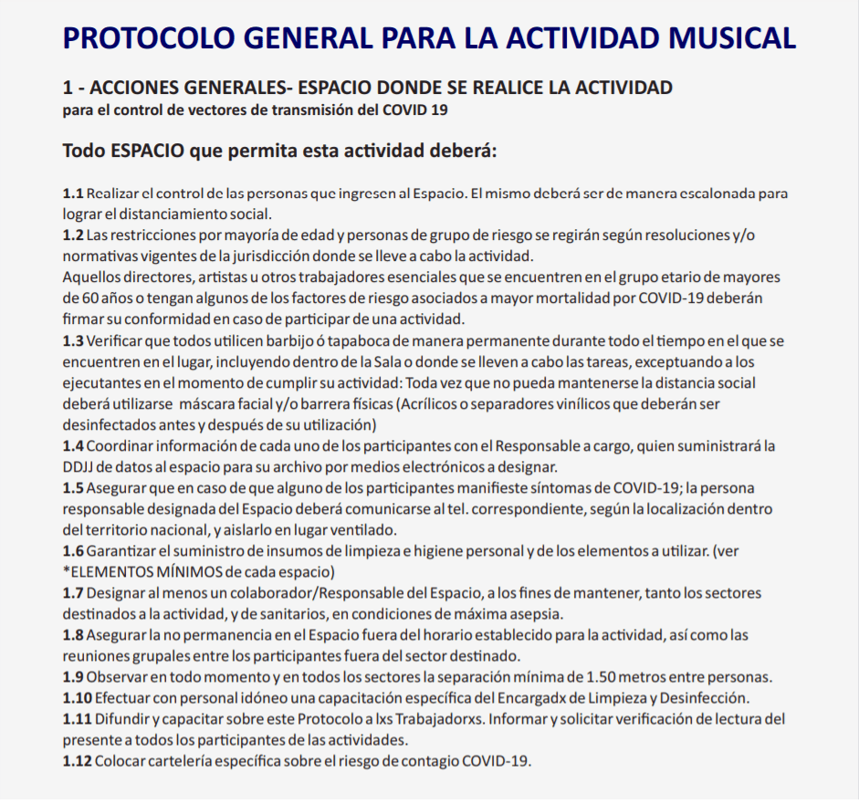 Aprobaron protocolo para música sin público en Fases 3 y 4 7 2024