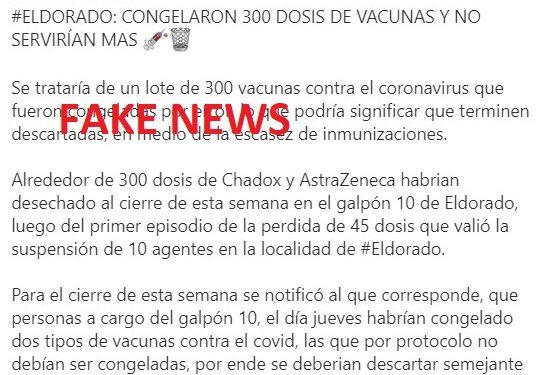 Salud Pública desmintió que se hayan descartado 300 vacunas 1 2024
