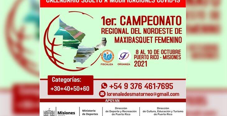Realizarán en Puerto Rico el primer Campeonato Regional de Maxibasquet femenino del Nordeste 1 2024