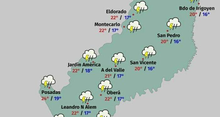 Tiempo en Misiones: sábado con probabilidades de lluvia 1 2024