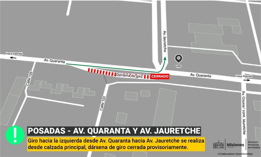 Travesía Urbana: Se deberá girar desde calzada principal en Avenida Quaranta y Jauretche 3 2024