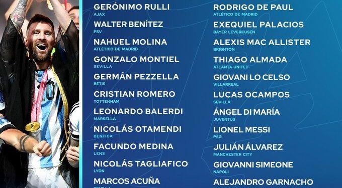 Scaloni, con Messi y siete campeones del mundo ausentes, dio la lista para la gira 1 2024